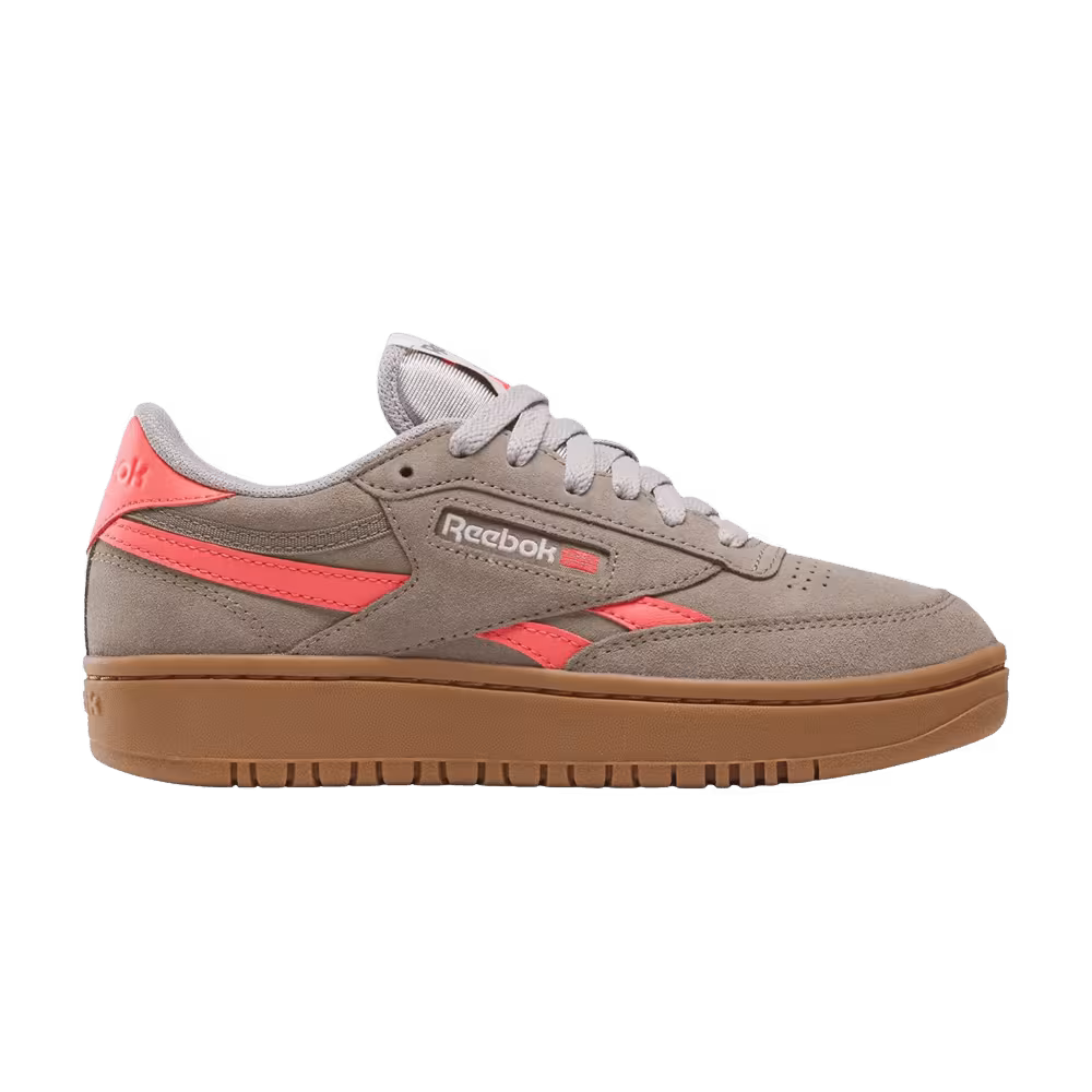 Reebok Women's Club C Double Revenge Gritty Grey/Sunset Coral/Gum