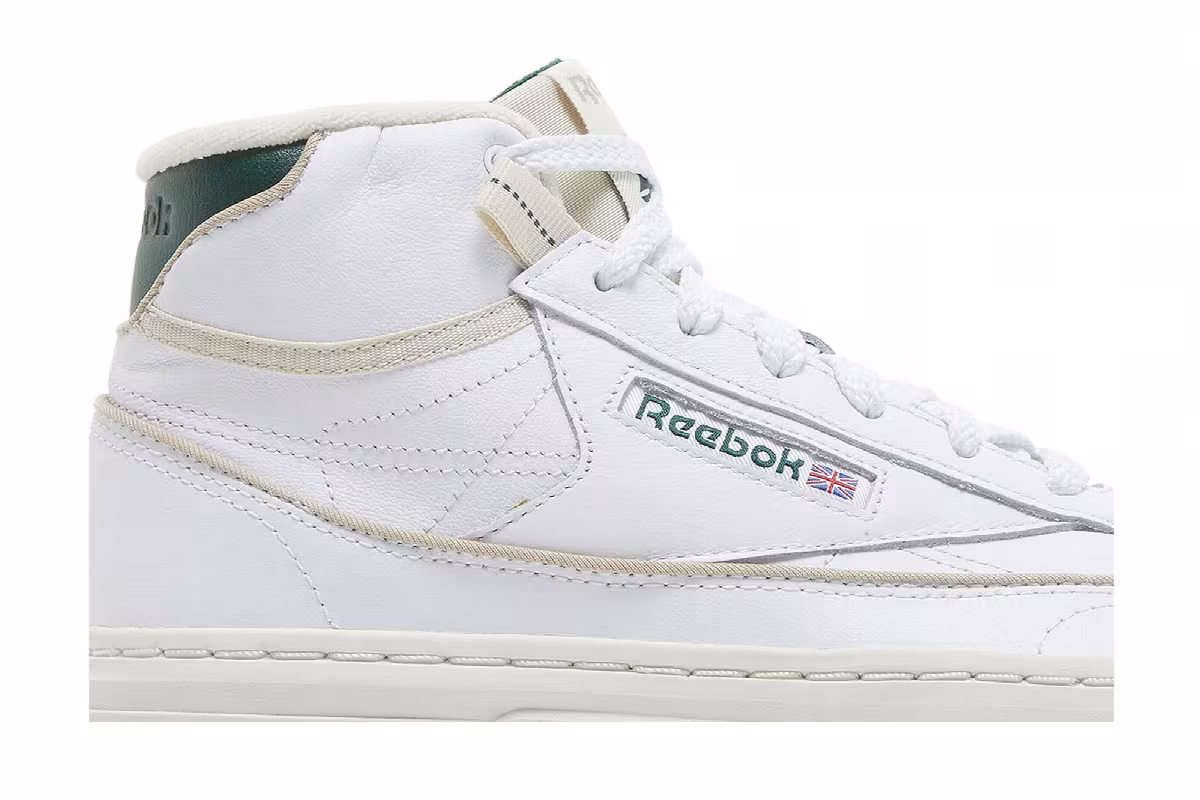 Reebok Women's Club C Geo Mid White Dark Green, view 3