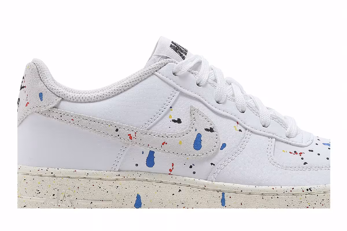 Nike Air Force 1 LV8 3 GS Paint Splatter - White, view 3