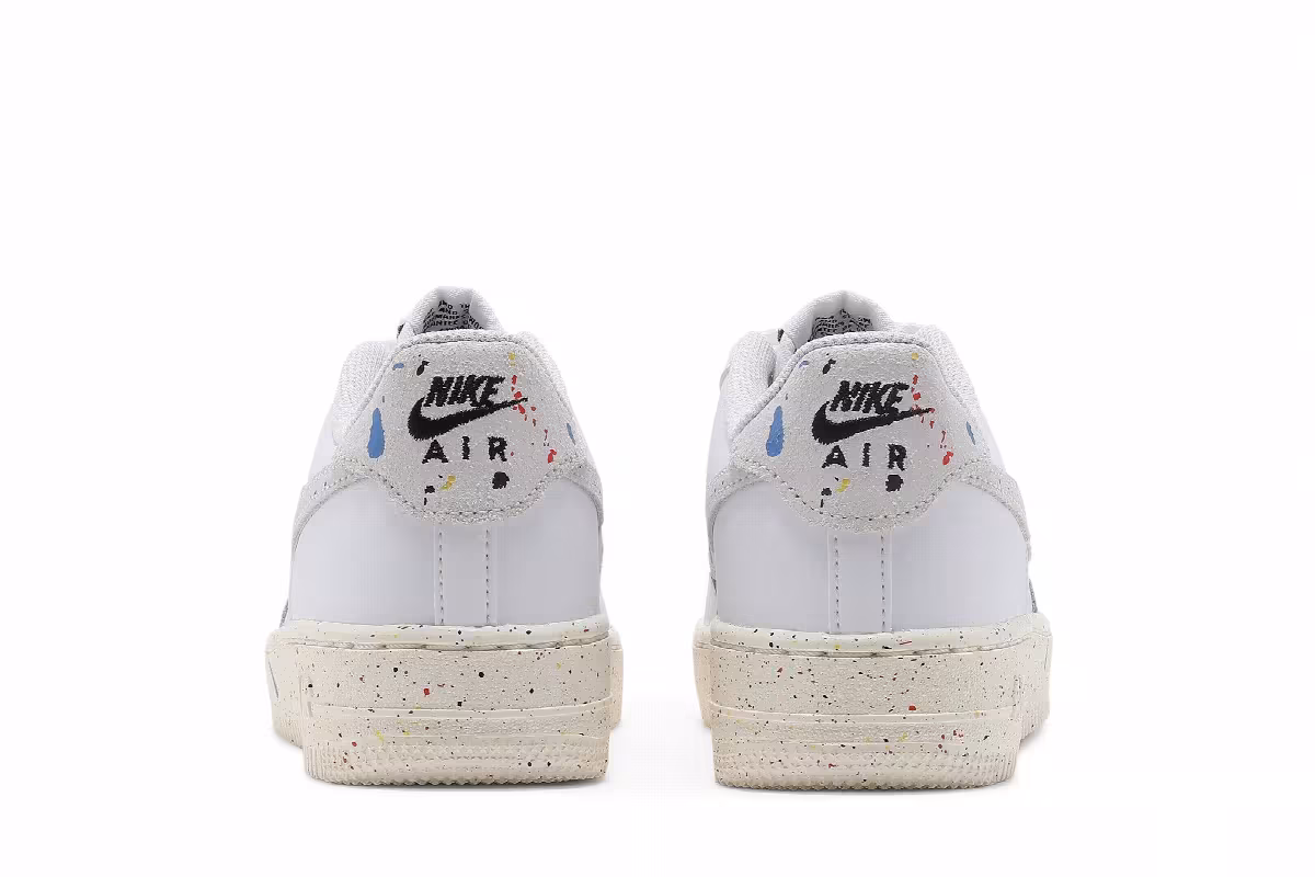 Nike Air Force 1 LV8 3 GS Paint Splatter - White, view 7