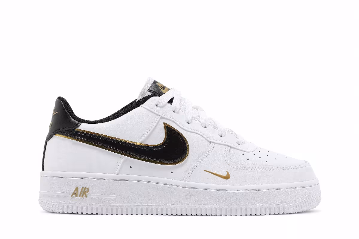 Nike Air Force 1 LV8 GS White Metallic Gold, view 2
