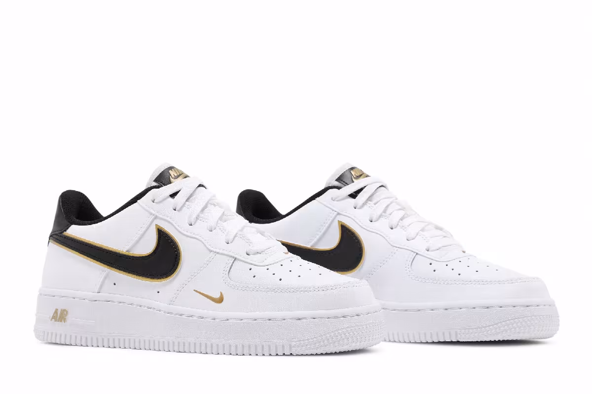 Nike Air Force 1 LV8 GS White Metallic Gold, view 9