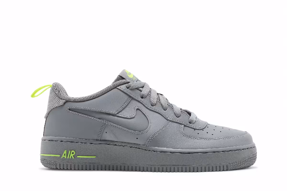 Nike Air Force 1 Particle Grey Volt, view 2