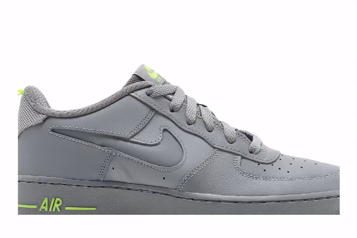 Nike Air Force 1 Particle Grey Volt, view 3