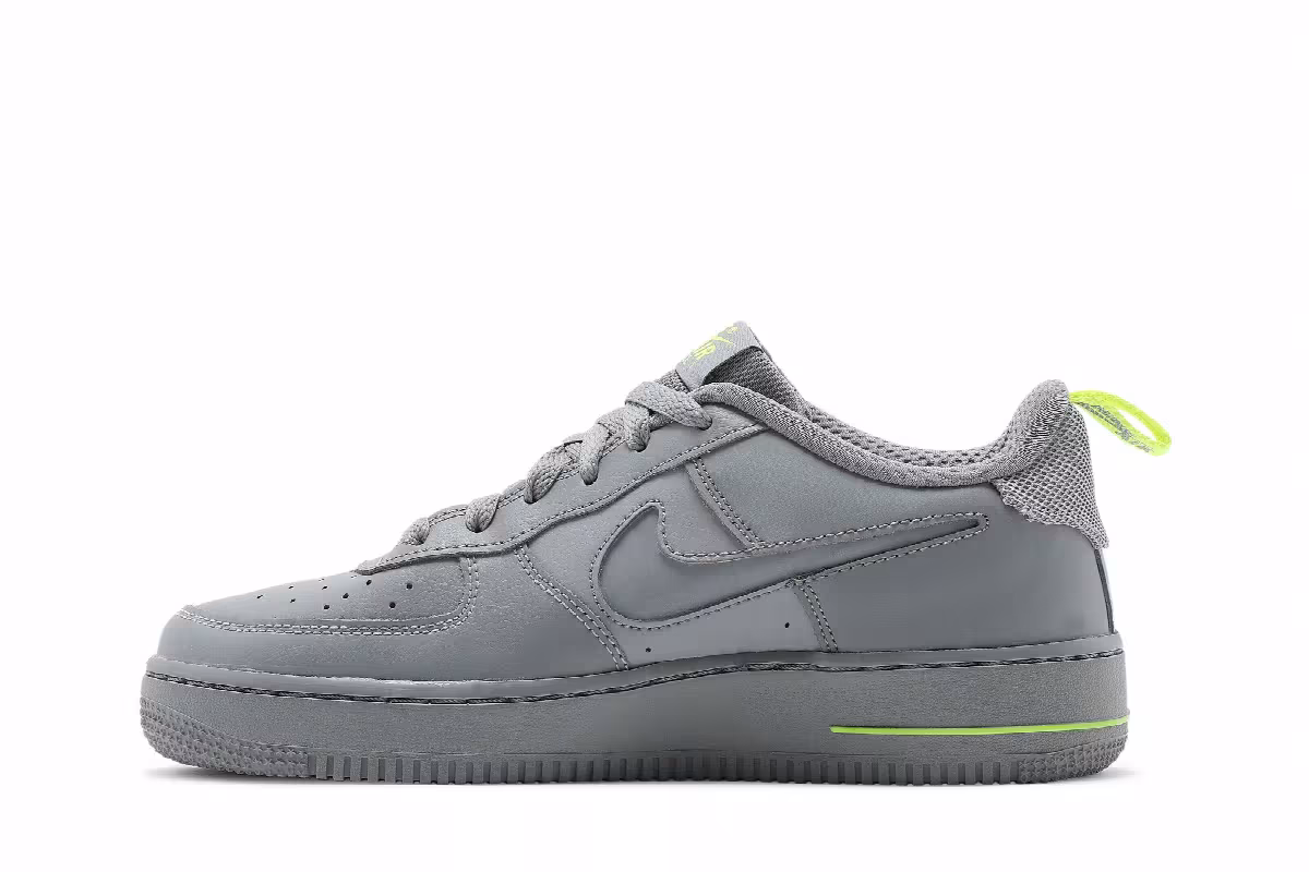 Nike Air Force 1 Particle Grey Volt, view 4