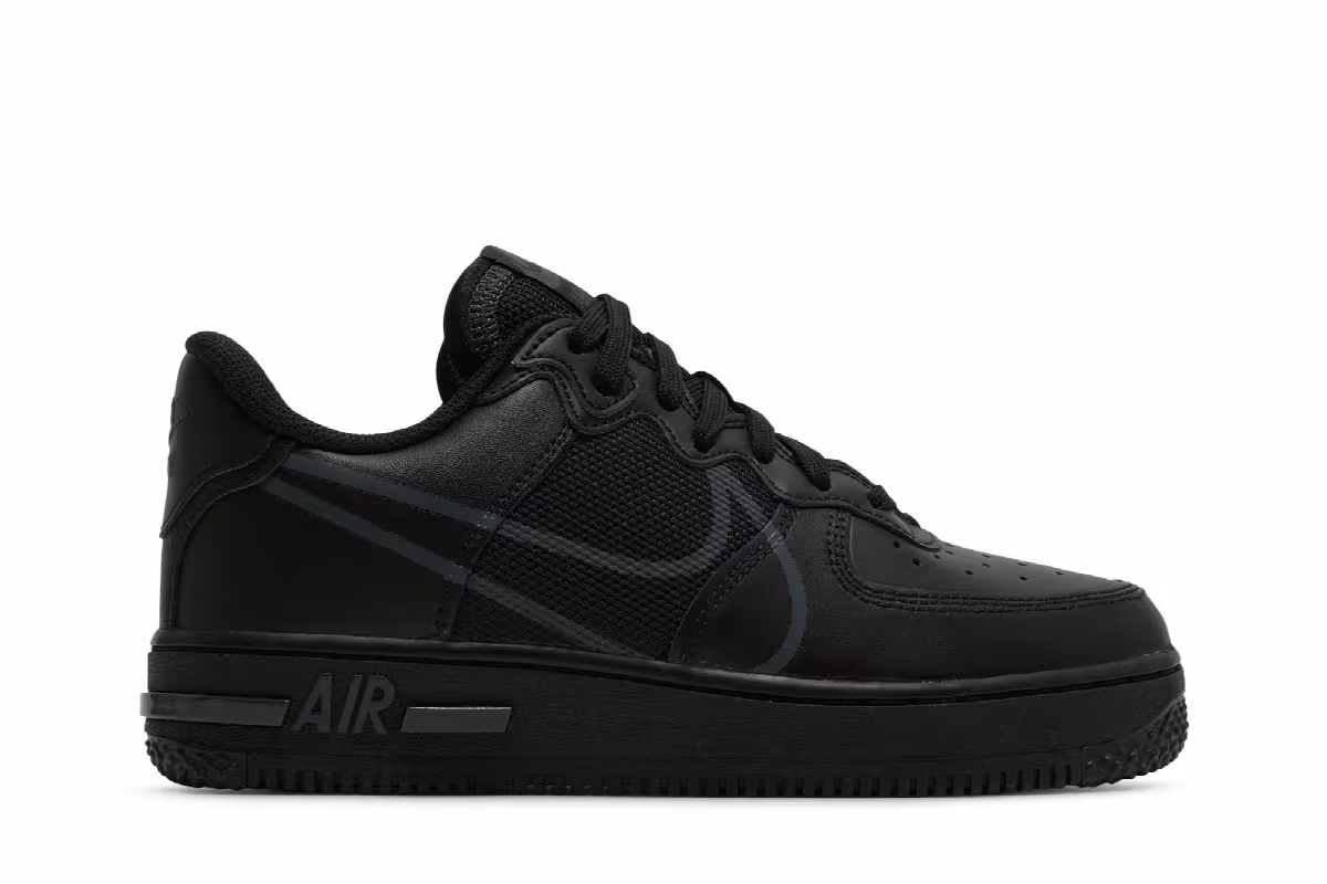 Nike Air Force 1 React GS Black, view 2