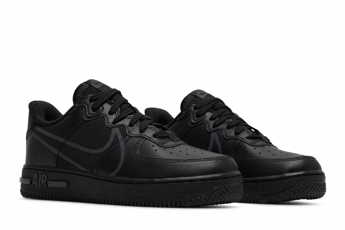 Nike Air Force 1 React GS Black, view 9