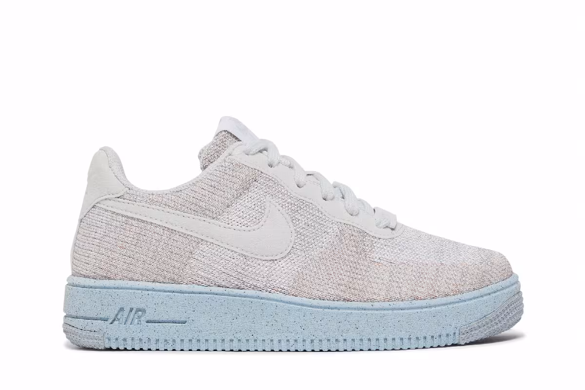 Nike Air Force 1 Crater Flyknit GS White Chambray Blue, view 2