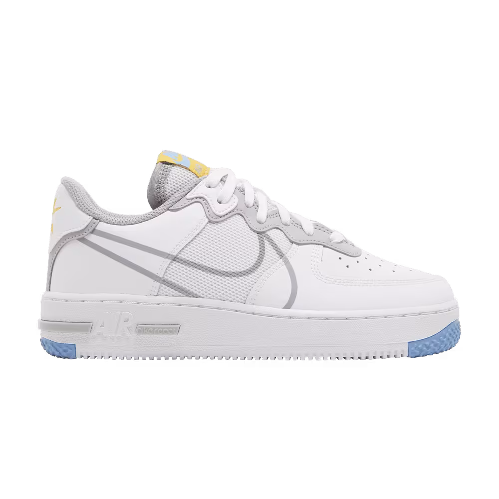 Nike Air Force 1 React SU GS White Light Smoke Grey