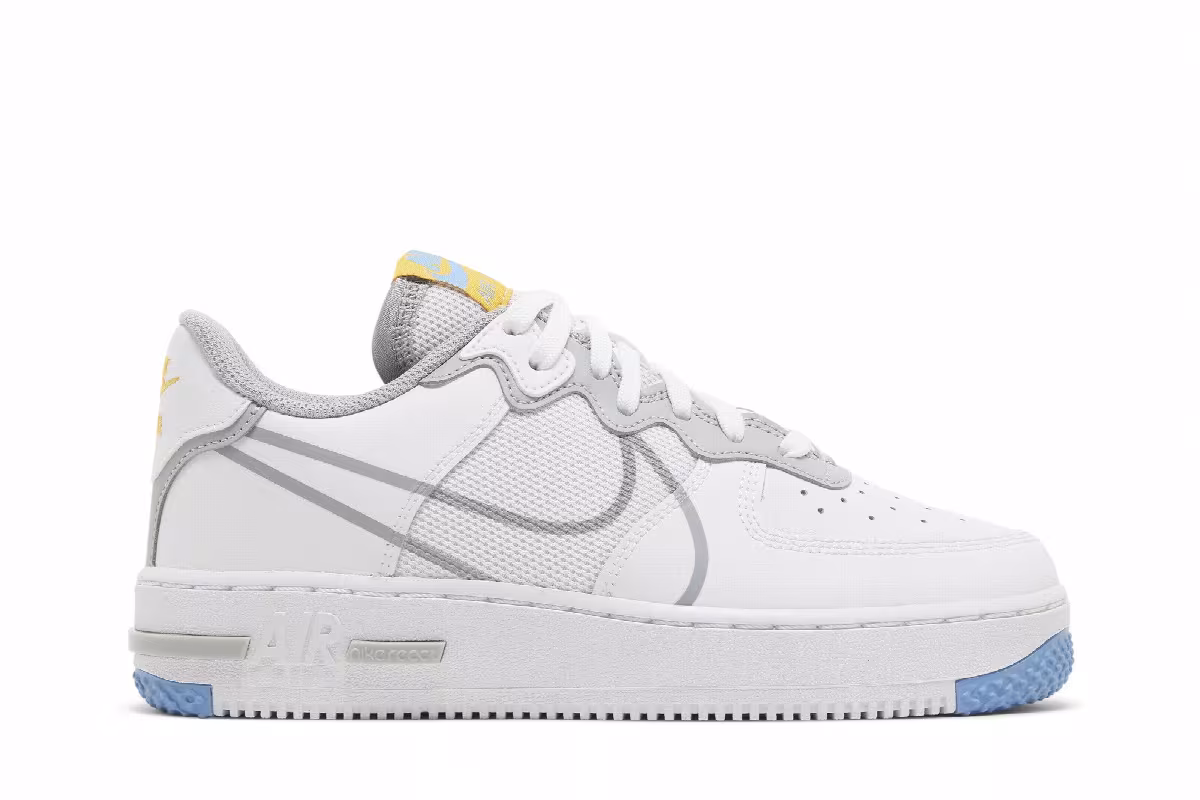 Nike Air Force 1 React SU GS White Light Smoke Grey, view 2