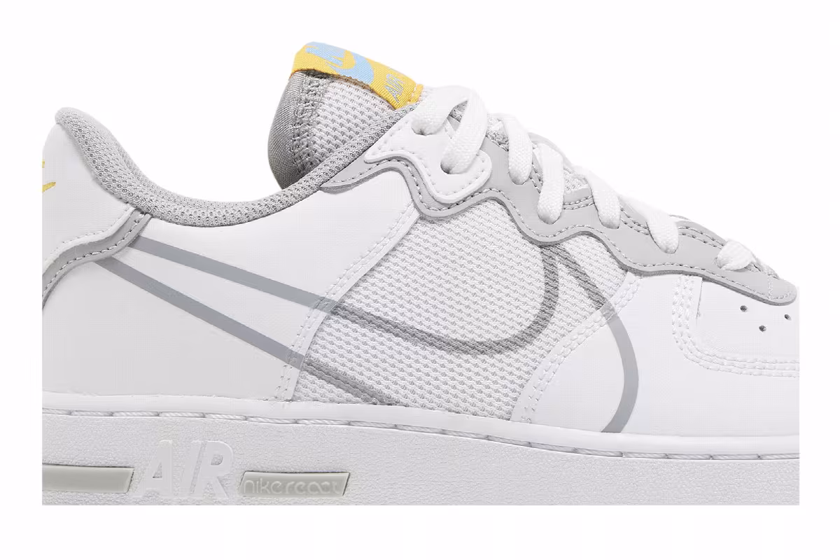 Nike Air Force 1 React SU GS White Light Smoke Grey, view 3