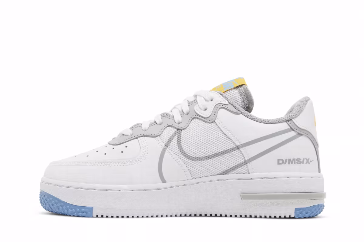 Nike Air Force 1 React SU GS White Light Smoke Grey, view 4