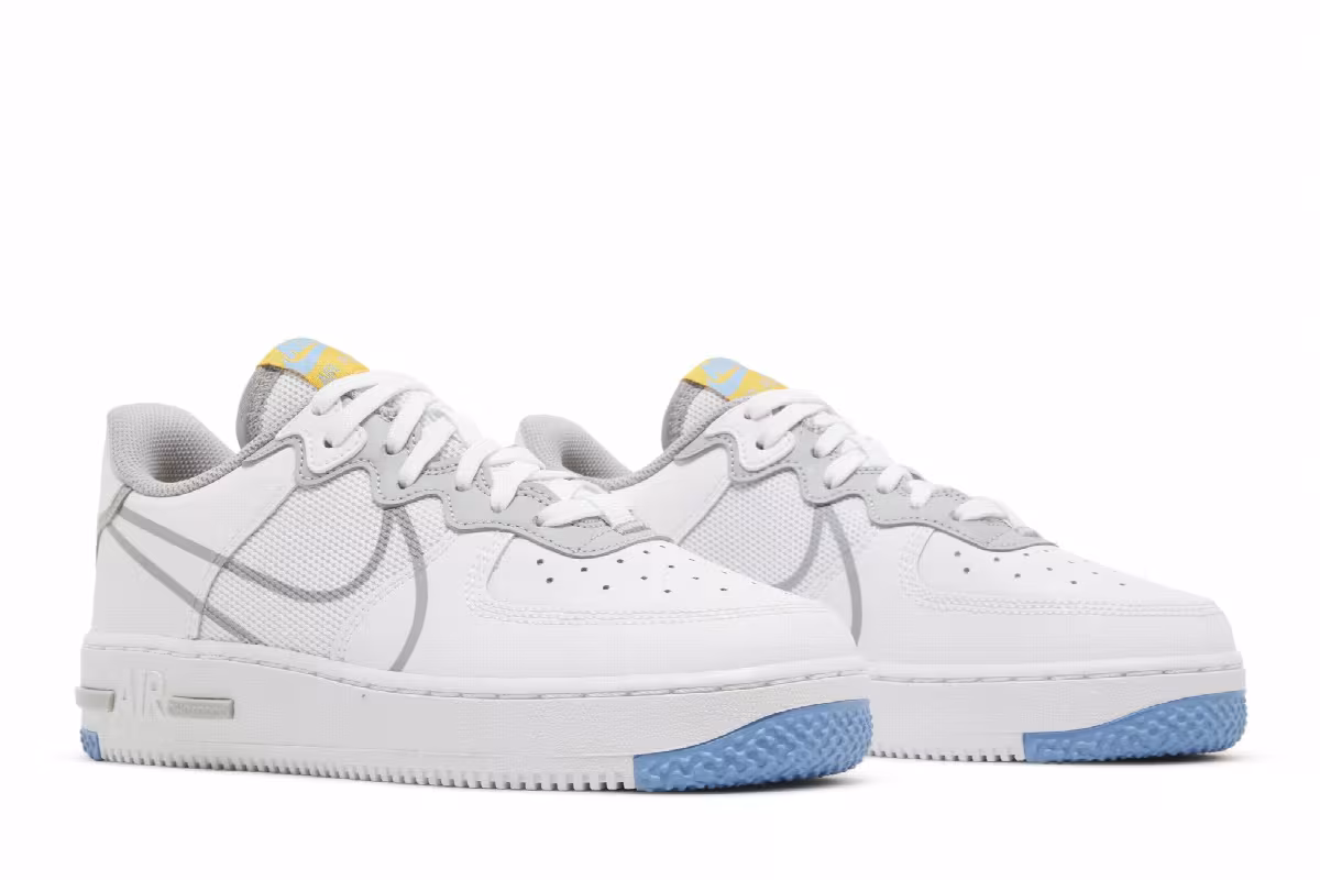 Nike Air Force 1 React SU GS White Light Smoke Grey, view 9