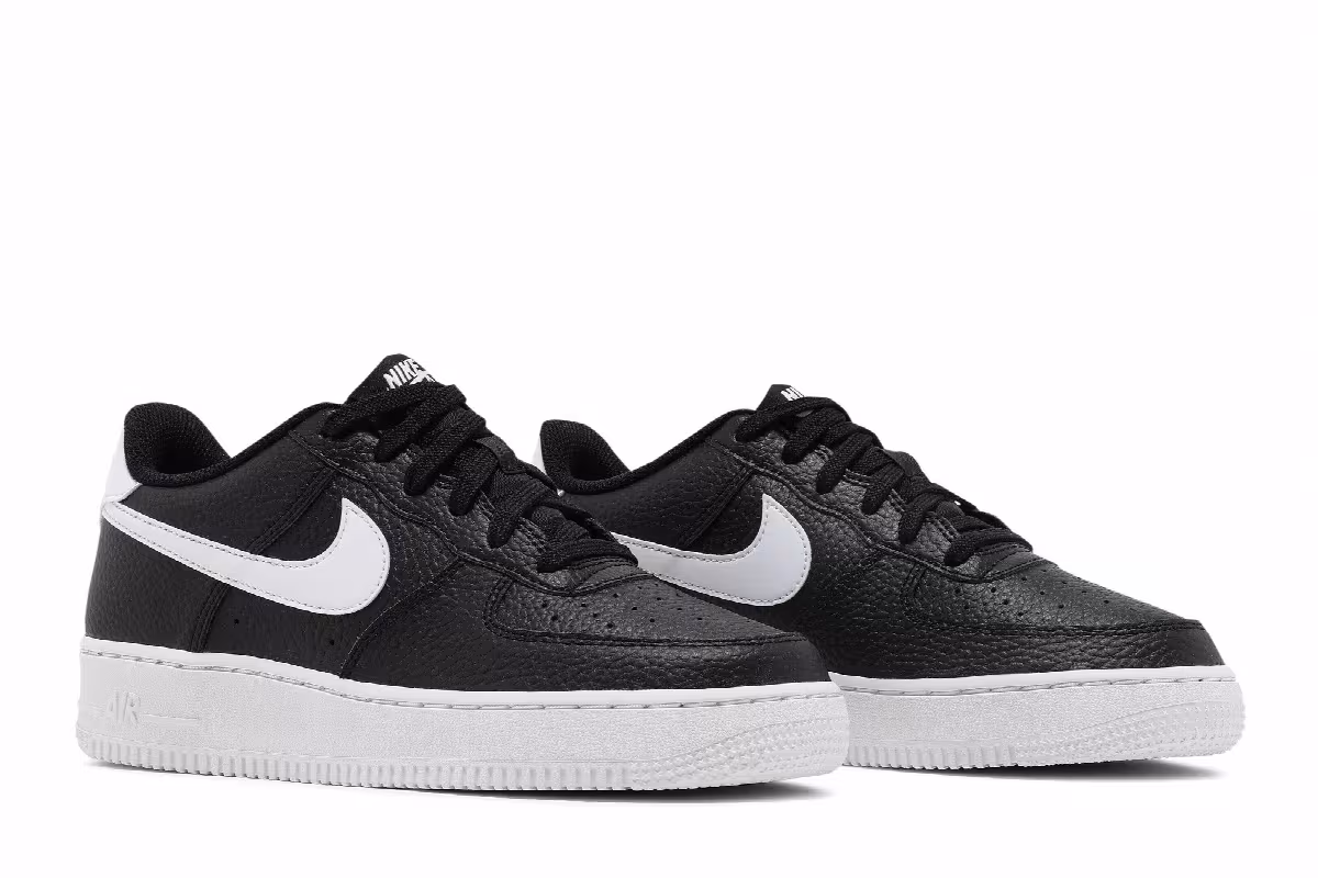 Nike Air Force 1 GS Black White, view 9