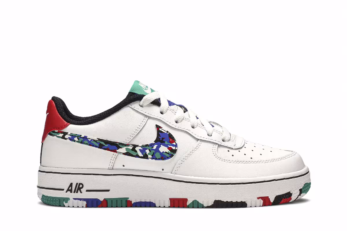 Nike Air Force 1 Low GS Crayon White Multi, view 2