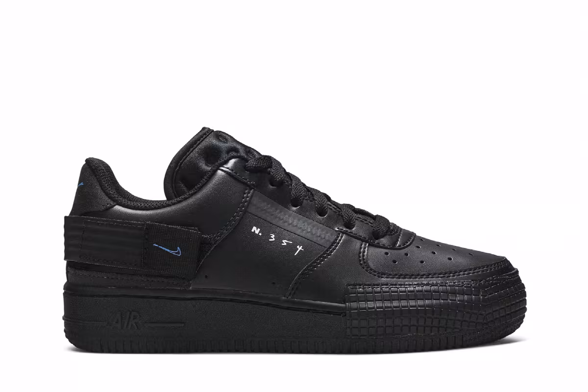 Nike Air Force 1 Type GS Black Photo Blue, view 2