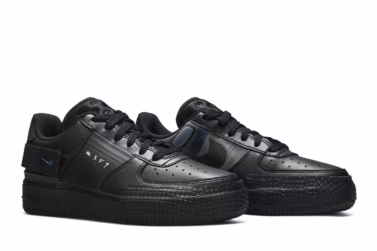 Nike Air Force 1 Type GS Black Photo Blue, view 9