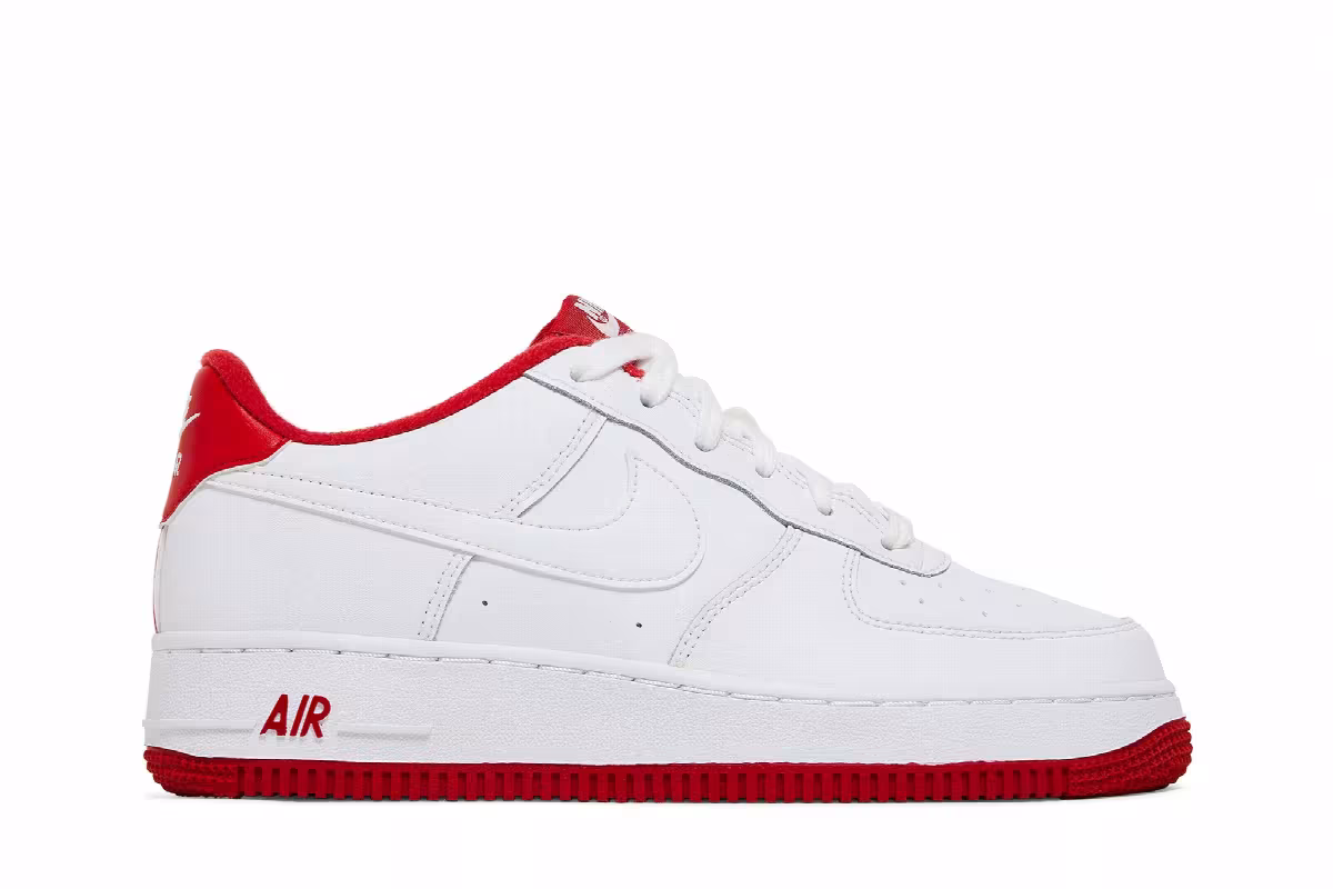 Nike Air Force 1 GS White University Red, view 2