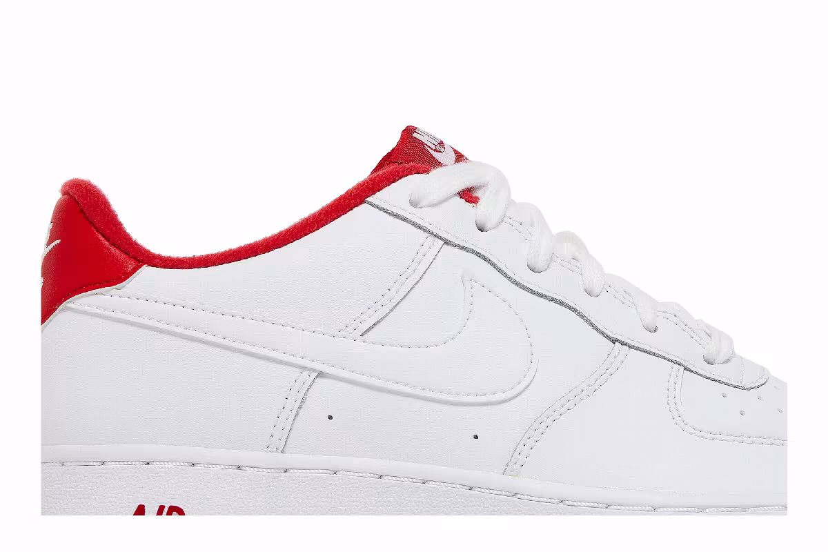 Nike Air Force 1 GS White University Red, view 3