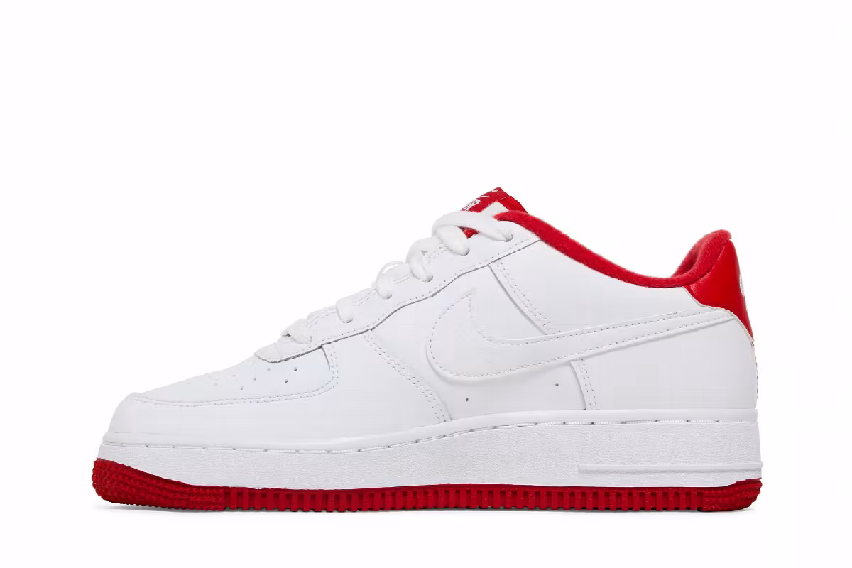 Nike Air Force 1 GS White University Red, view 4