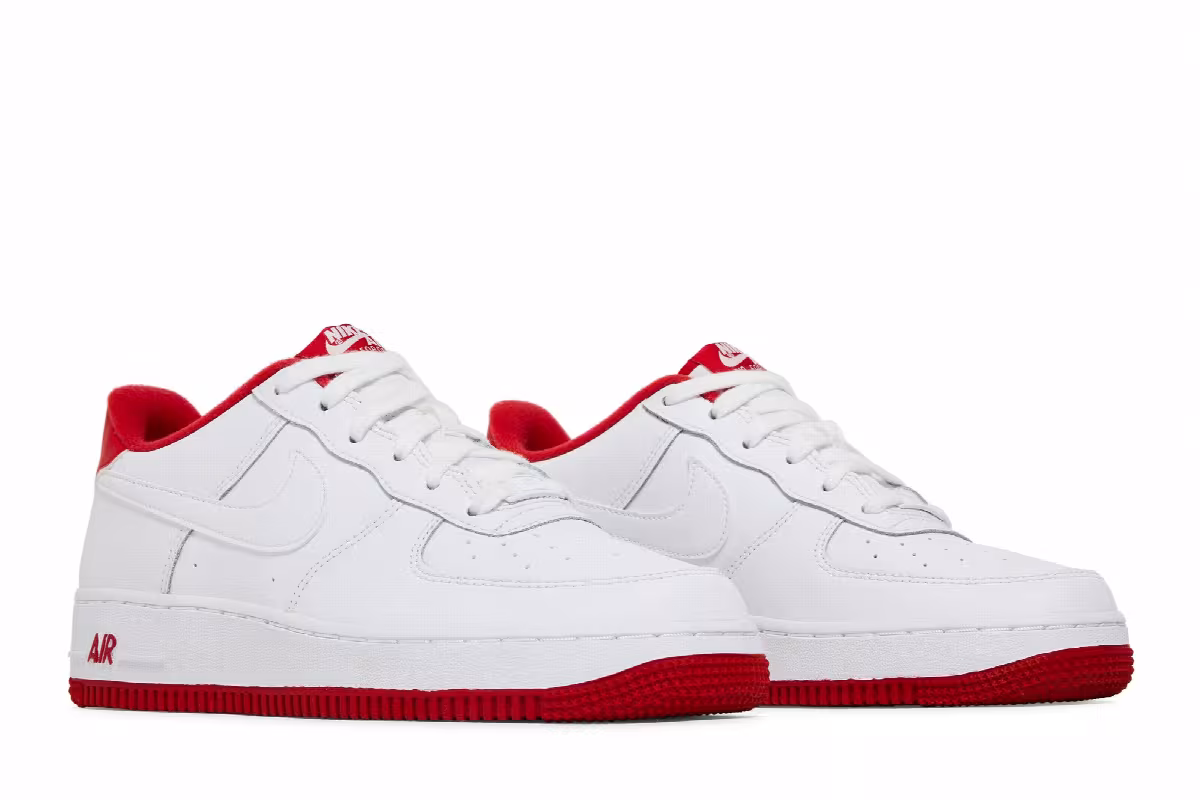 Nike Air Force 1 GS White University Red, view 9