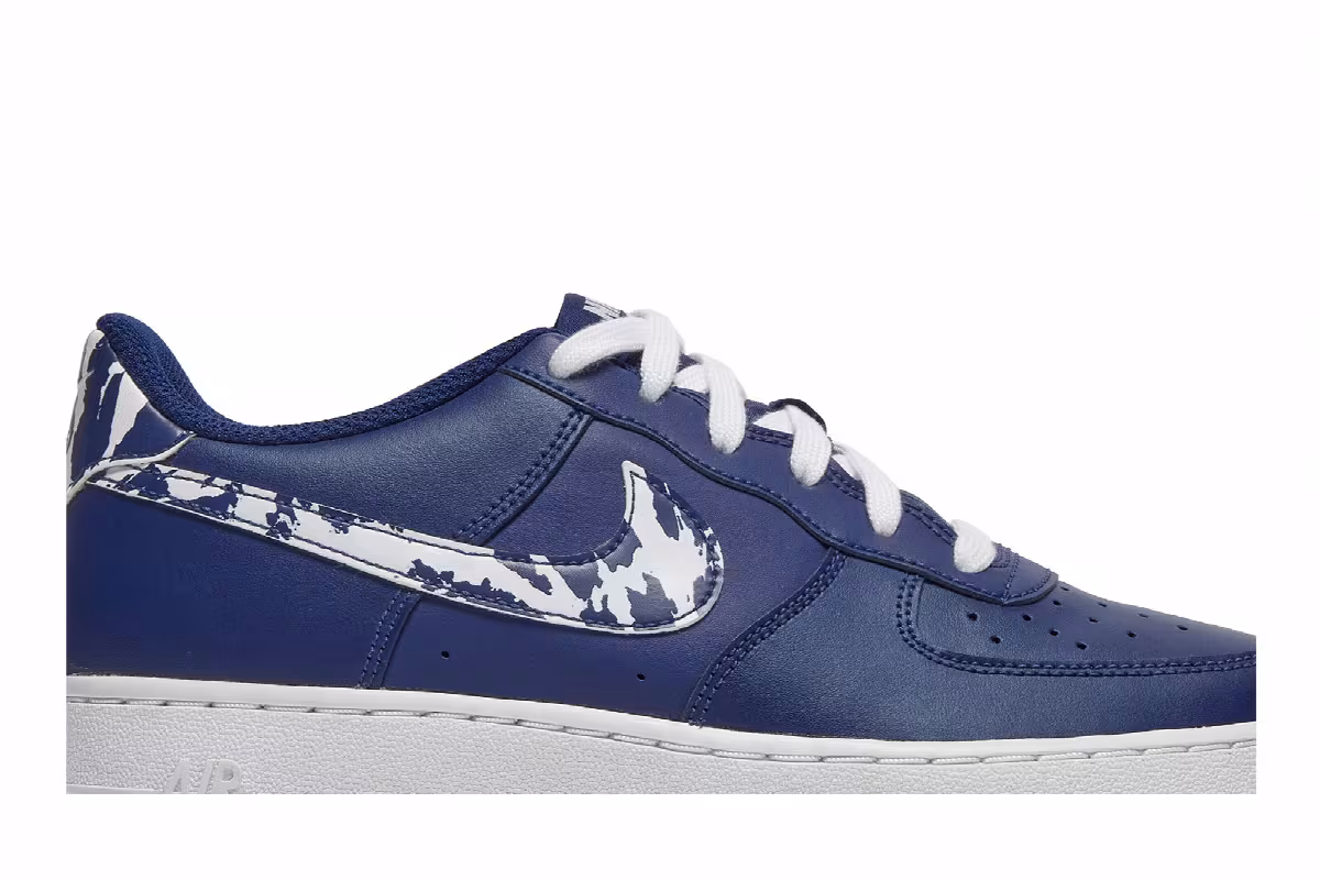 Nike Air Force 1 LV8 1 GS Splatter Swoosh - Blue Void, view 3