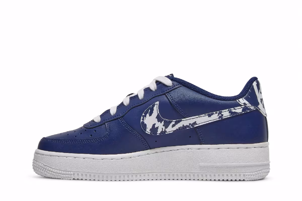Nike Air Force 1 LV8 1 GS Splatter Swoosh - Blue Void, view 4