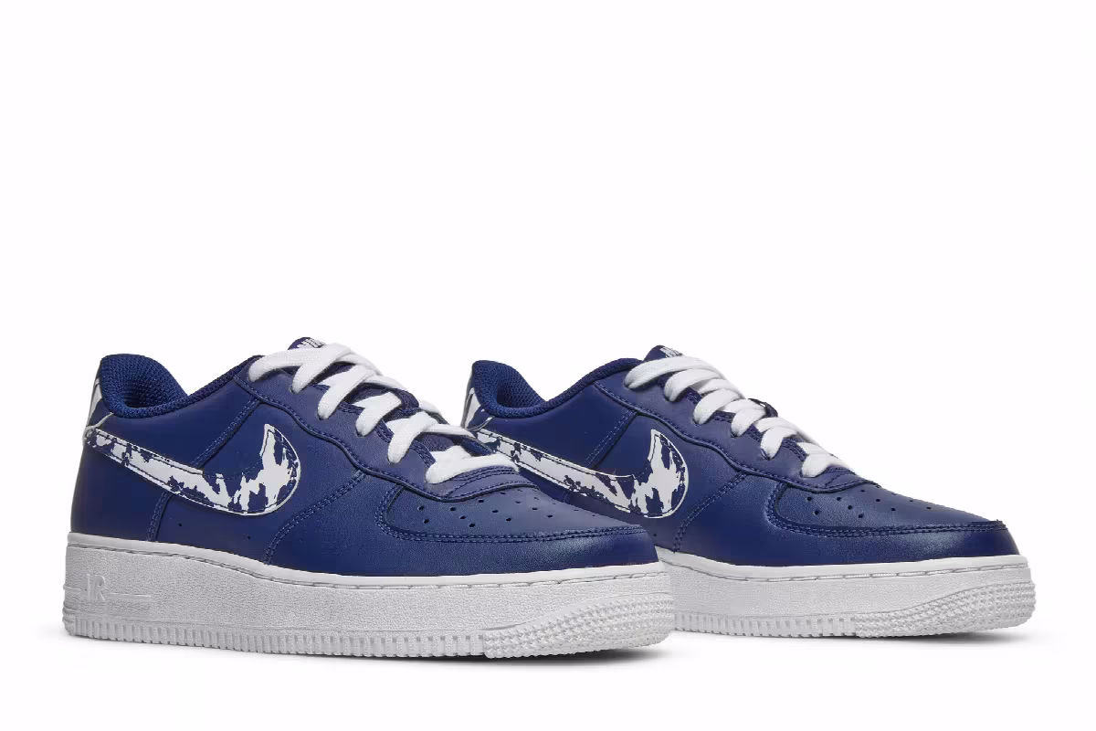 Nike Air Force 1 LV8 1 GS Splatter Swoosh - Blue Void, view 9