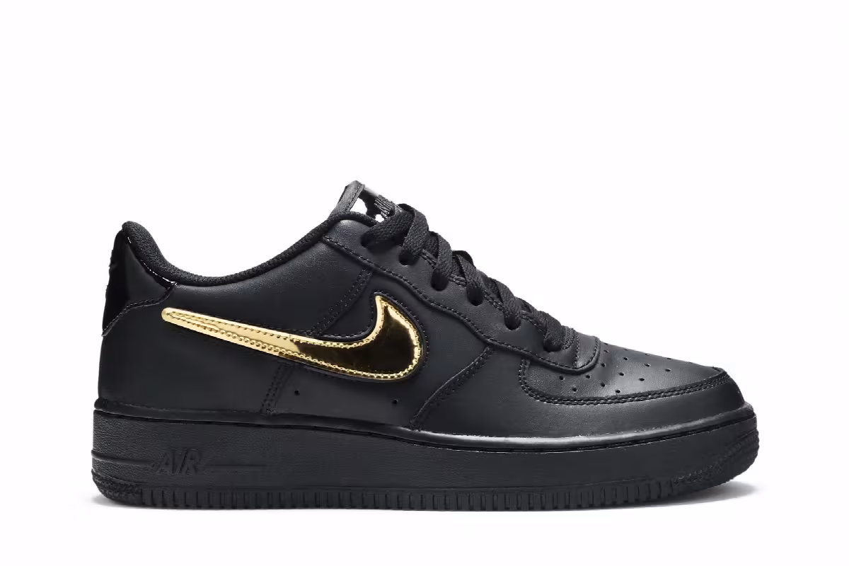 Nike Air Force 1 LV8 3 GS Removable Swoosh - Black, view 2