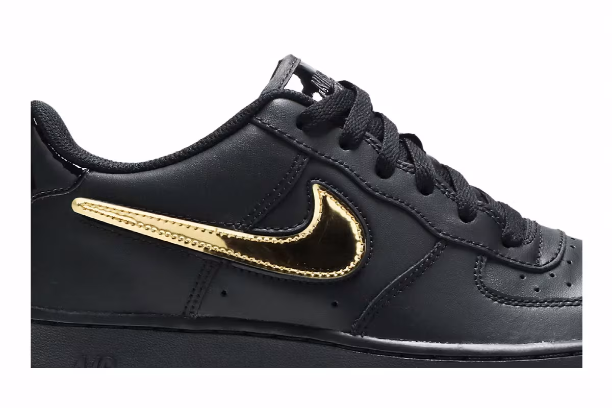 Nike Air Force 1 LV8 3 GS Removable Swoosh - Black, view 3
