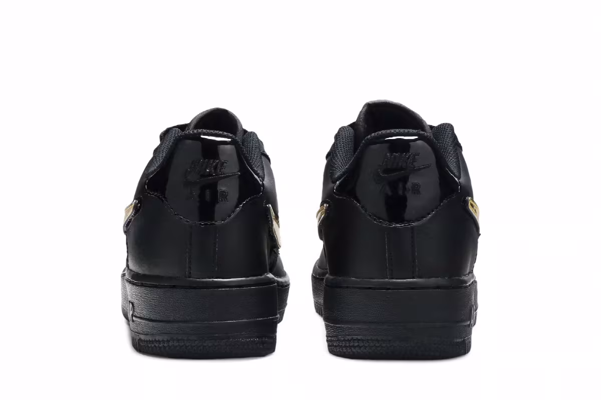 Nike Air Force 1 LV8 3 GS Removable Swoosh - Black, view 7
