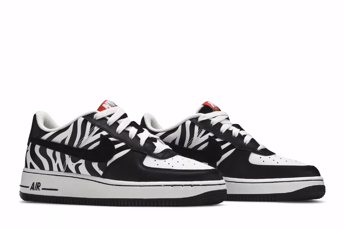 Nike Air Force 1 Low GS Zebra Print, view 9