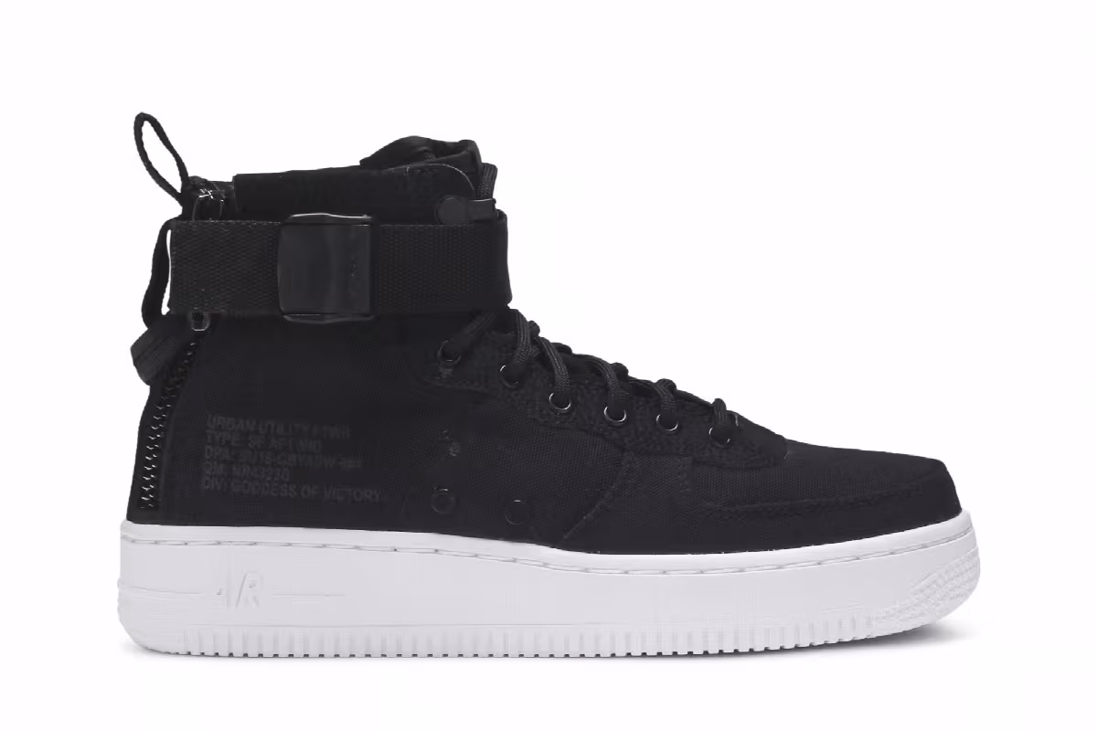 Nike SF Air Force 1 Mid GS Black, view 2