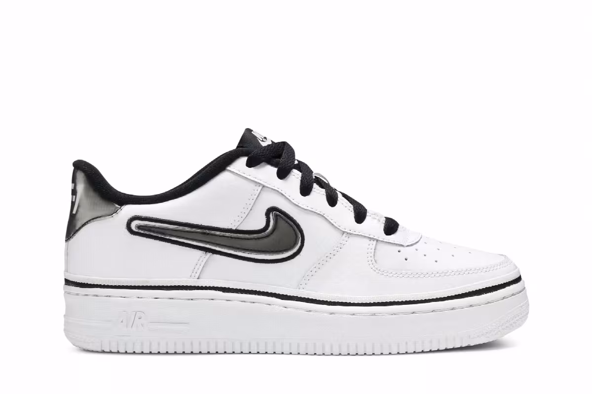 Nike Air Force 1 LV8 Sport GS White Black, view 2