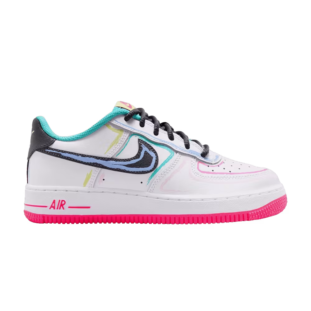 Nike Air Force 1 Low GS White Hyper Pink Dusty Cactus Anthracite