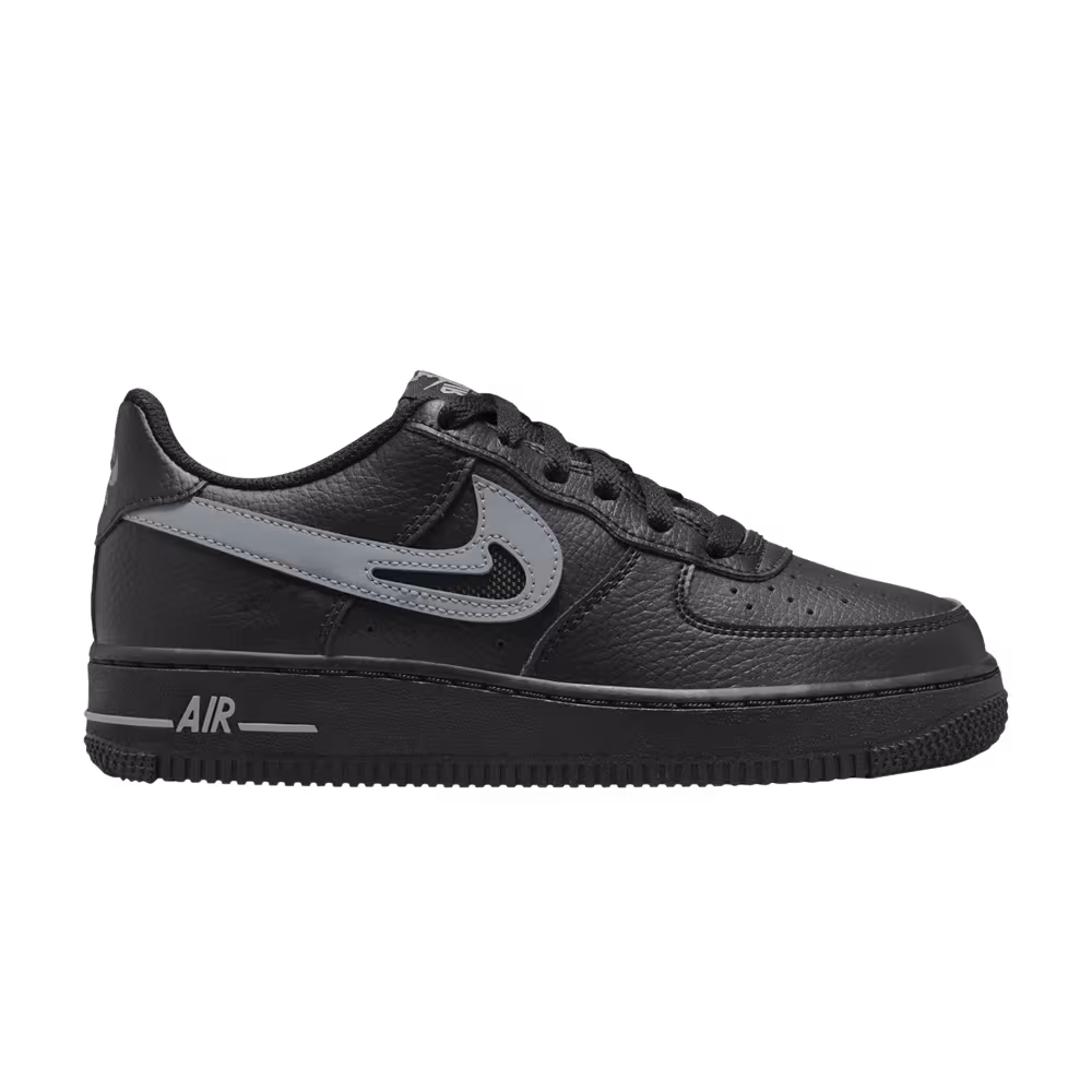 Nike Air Force 1 GS Cut Out Swoosh - Black Cool Grey