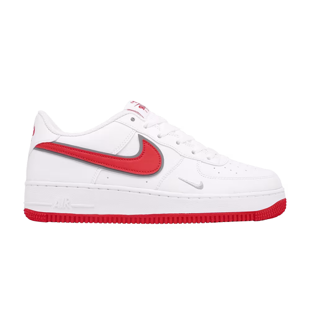 Nike Air Force 1 SE GS Mini Swoosh - White Habanero Red