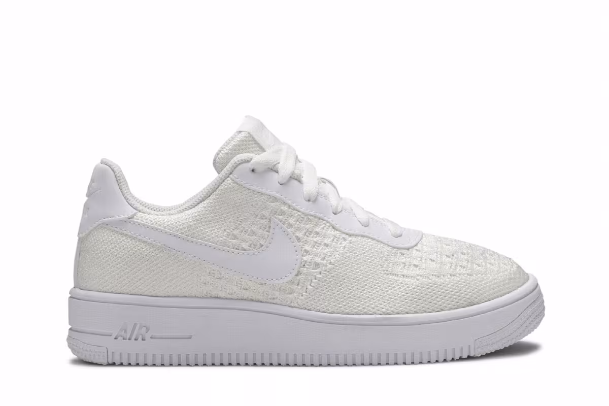 Nike Air Force 1 Flyknit 2.0 GS Triple White, view 2