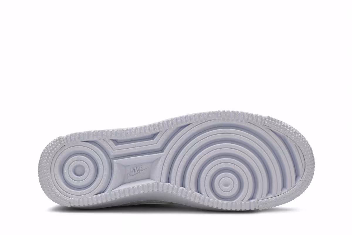 Nike Air Force 1 Flyknit 2.0 GS Triple White, view 5