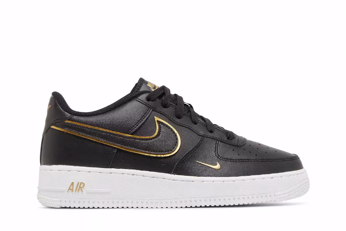 Nike Air Force 1 LV8 GS Black Metallic Gold, view 2