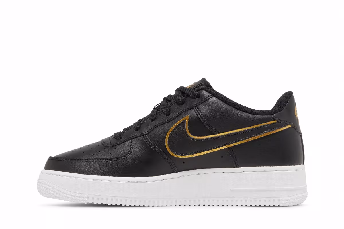 Nike Air Force 1 LV8 GS Black Metallic Gold, view 4