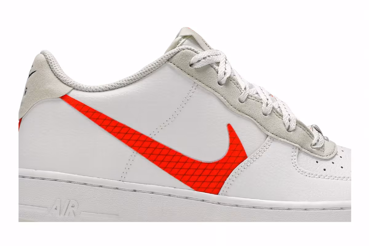 Nike Air Force 1 LV8 3 GS White Total Orange, view 3