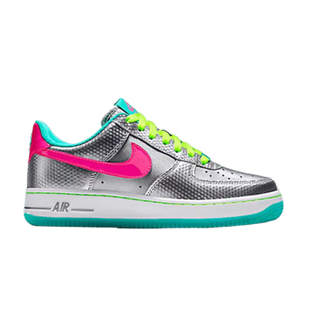 Nike Air Force 1 Metallic Silver Pink Volt