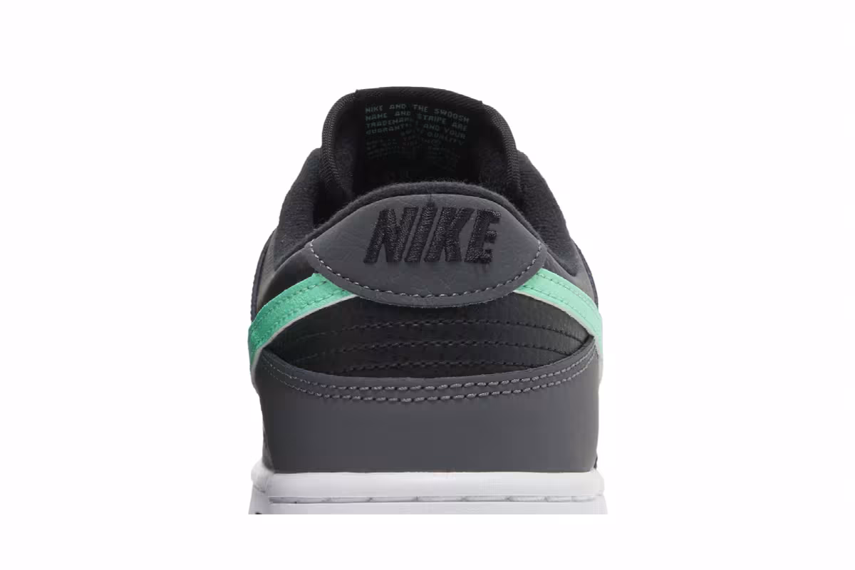 Nike Dunk Low Black Green Glow, view 8