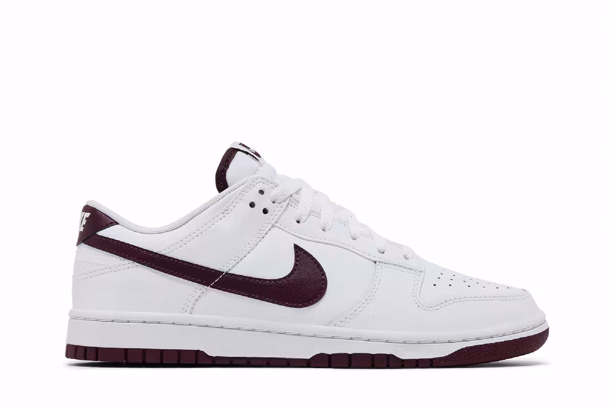 Nike Dunk Low White Night Maroon, view 2