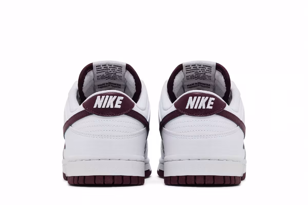 Nike Dunk Low White Night Maroon, view 7