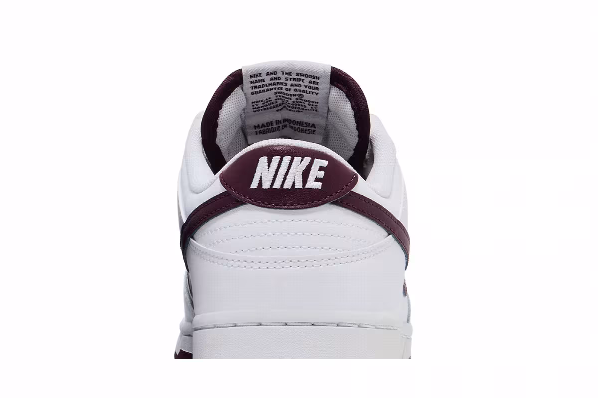 Nike Dunk Low White Night Maroon, view 8