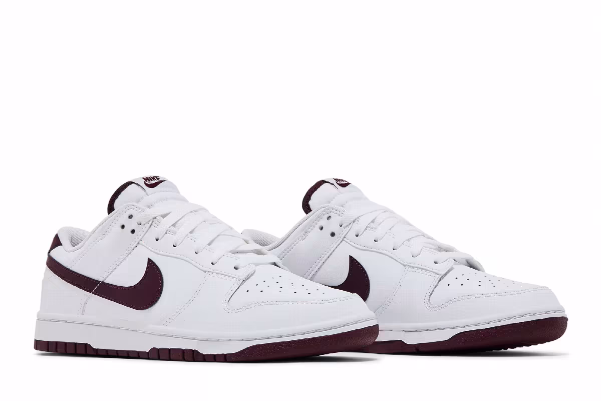 Nike Dunk Low White Night Maroon, view 9