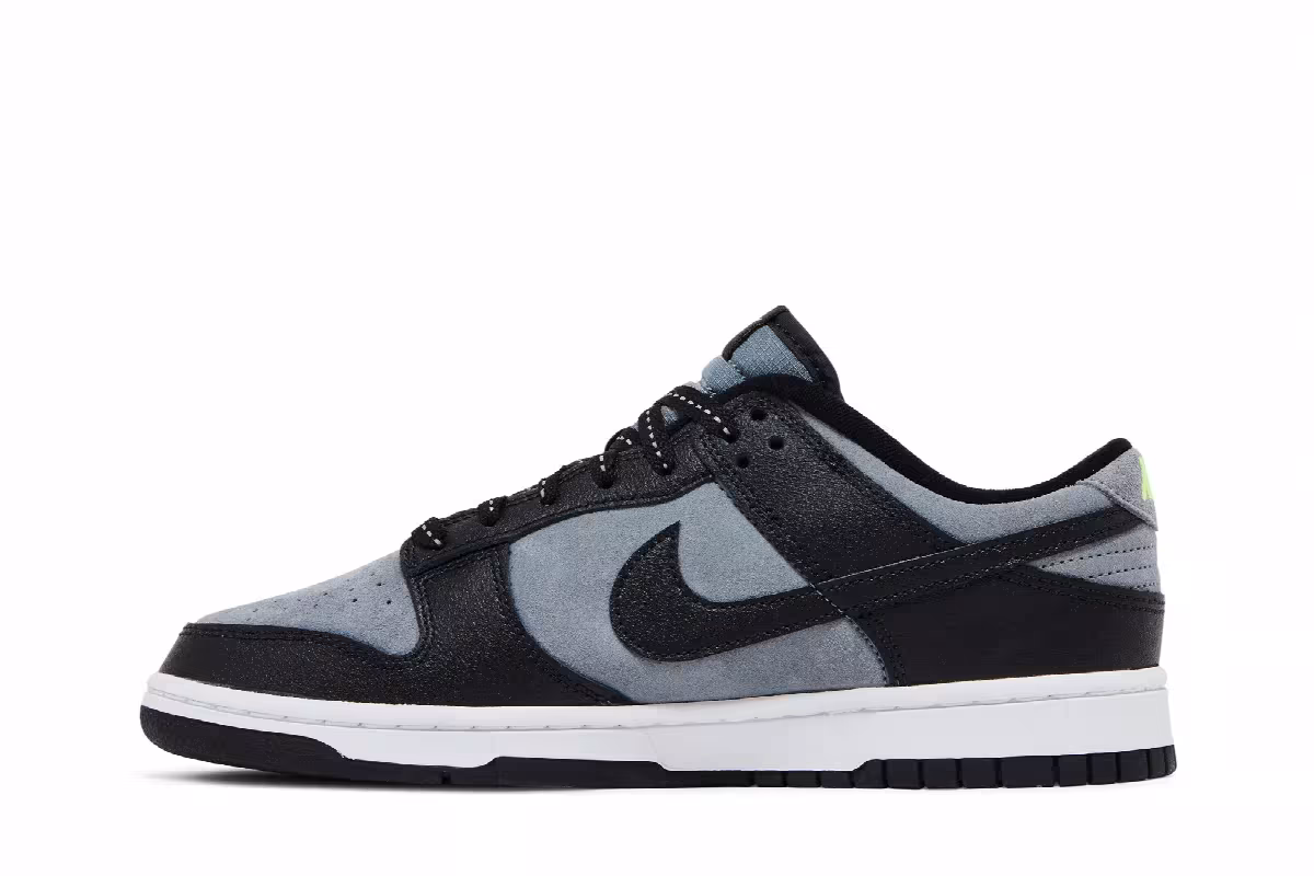 Nike Dunk Low Black Grey Green Strike, view 4