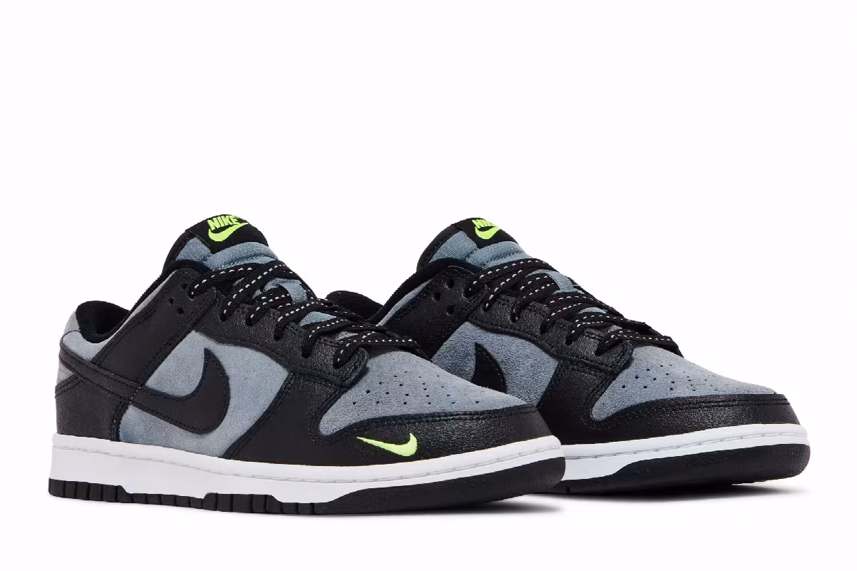 Nike Dunk Low Black Grey Green Strike, view 9